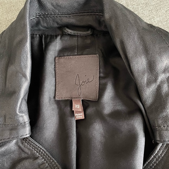 JOIE - Black Leather Jacket - Size xs - Picture 2 of 3
